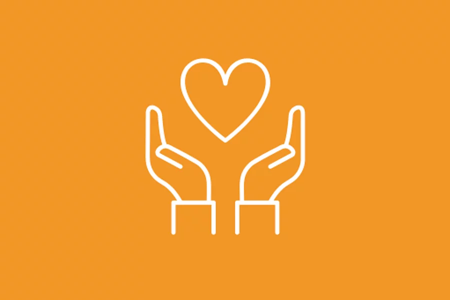 Icon Hands hold a heart
